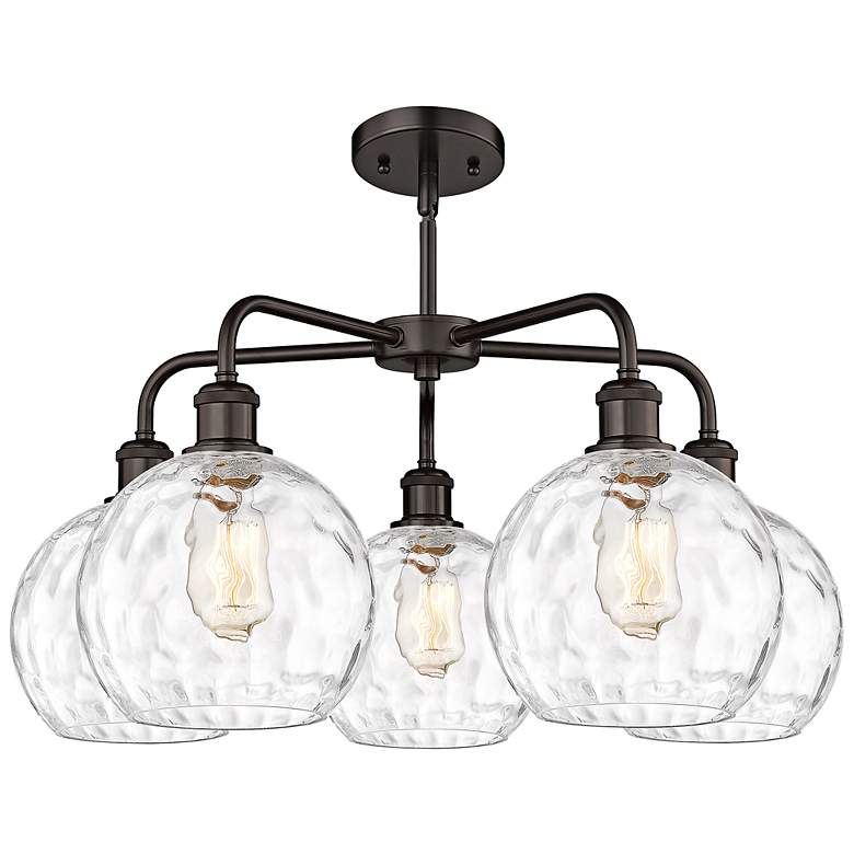 Image 3 Athens Water Glass 26"W Oil-Rubbed Bronze 5-Light Chandelier more views