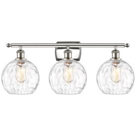 Athens Water Glass 26"W Polished Nickel 3-Light Bath Light Athens Water Glass 26"W Polished Nickel 3-Light Bath Light