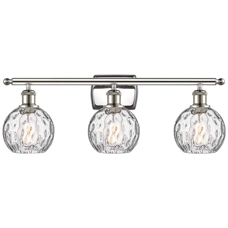Image 1 Athens Water Glass 26"W Polished Nickel 3-Light Bath Light