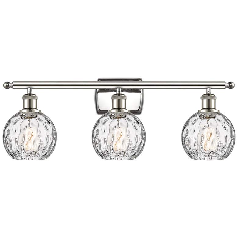 Image 1 Athens Water Glass 26 inchW Polished Nickel 3-Light Bath Light