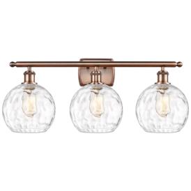 Athens Water Glass 28"W Antique Copper 3-Light Bath Light Athens Water Glass 28"W Antique Copper 3-Light Bath Light