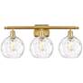 Athens Water Glass 28"W Satin Gold 3-Light Vanity Bath Light