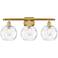 Athens Water Glass 28"W Satin Gold 3-Light Vanity Bath Light