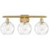 Athens Water Glass 28"W Satin Gold 3-Light Vanity Bath Light