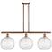 Athens Water Glass 3 Light 37" Island Light - Copper  - Clear Water Gl