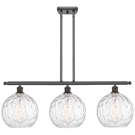 Athens Water Glass 3 Light 37" Island Light - Oil Rubbed Bronze  - Cle Athens Water Glass 3 Light 37" Island Light - Oil Rubbed Bronze  - Cle
