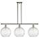 Athens Water Glass 3 Light 37" Island Light - Polished Nickel - Clear