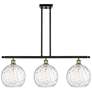 Athens Water Glass 3 Light 37" LED Island Light - Black Brass  - Clear