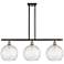 Athens Water Glass 3 Light 37" LED Island Light - Black Brass  - Clear