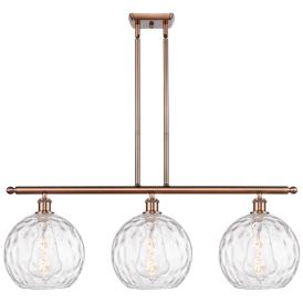 Athens Water Glass 3 Light 37" LED Island Light - Copper  - Clear Athens Water Glass 3 Light 37" LED Island Light - Copper  - Clear