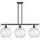 Athens Water Glass 3 Light 37" LED Island Light - Matte Black - Clear