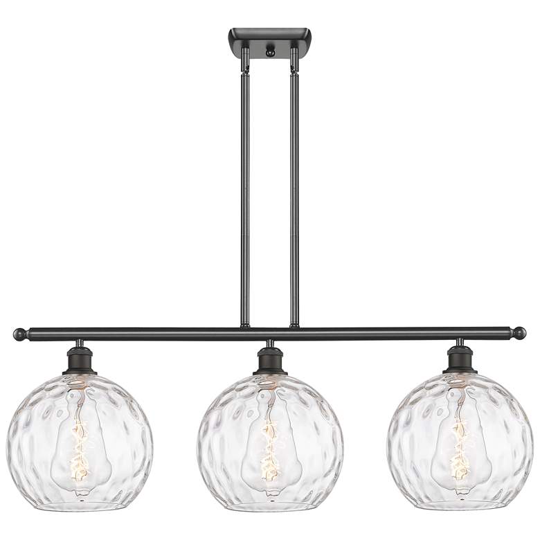 Image 1 Athens Water Glass 3 Light 37" LED Island Light - Oil Rubbed Bronze -