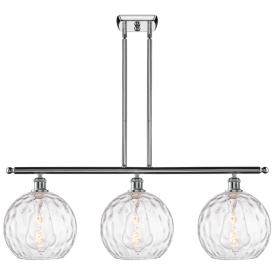 Athens Water Glass 3 Light 37" LED Island Light - Polished Chrome  - C Athens Water Glass 3 Light 37" LED Island Light - Polished Chrome  - C