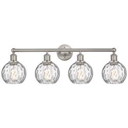 Athens Water Glass 33"W Brushed Nickel 4-Light Bath Light