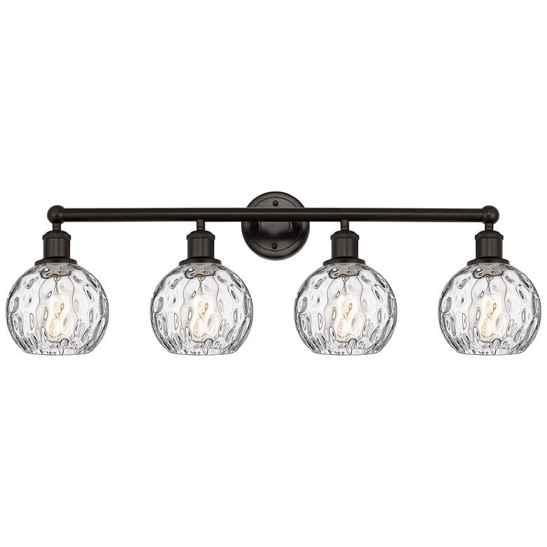 Image 1 Athens Water Glass 33"W Oil-Rubbed Bronze 4-Light Bath Light