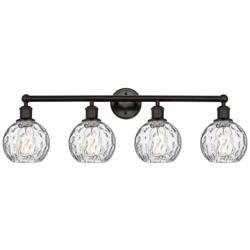 Athens Water Glass 33"W Oil-Rubbed Bronze 4-Light Bath Light