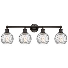 Athens Water Glass 33"W Oil-Rubbed Bronze 4-Light Bath Light Athens Water Glass 33"W Oil-Rubbed Bronze 4-Light Bath Light