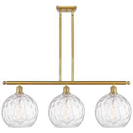 Athens Water Glass 36 1/2"W Gold 3-Light LED Island Pendant Athens Water Glass 36 1/2"W Gold 3-Light LED Island Pendant