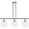 Athens Water Glass 36"W Nickel 3-Light LED Island Pendant