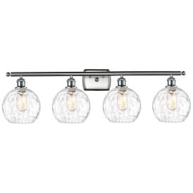 Athens Water Glass 36"W Satin Nickel 4-Light LED Bath Light Athens Water Glass 36"W Satin Nickel 4-Light LED Bath Light