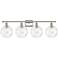 Athens Water Glass 38"W Polished Nickel 4-Light Bath Light