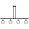 Athens Water Glass 4 Light 46" Island Light - Black Brass - Clear