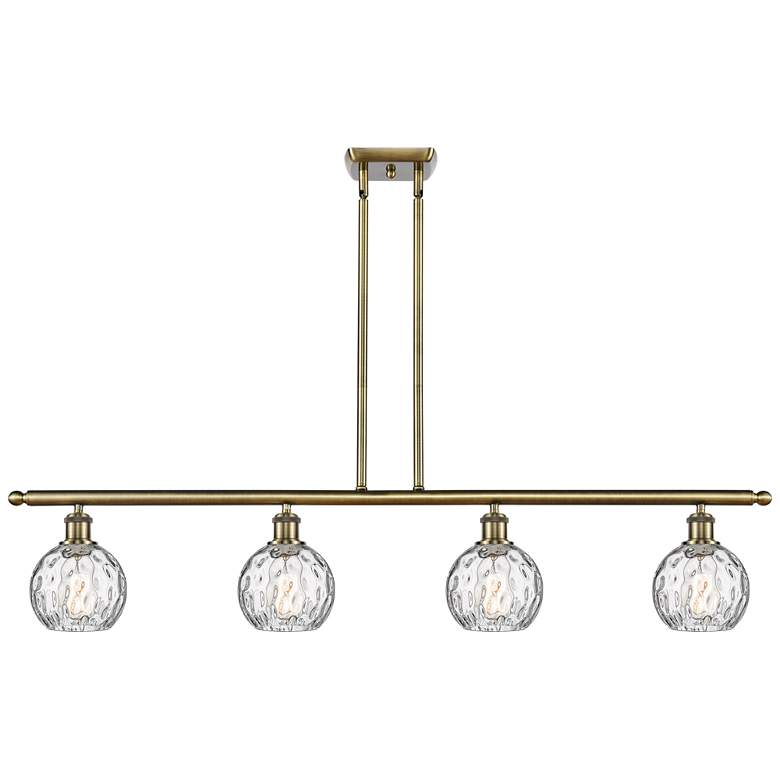 Image 1 Athens Water Glass 4 Light 46" Island Light - Brass - Clear Water Gla