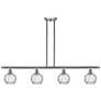 Athens Water Glass 4 Light 46" Island Light - Brushed Satin Nickel  -