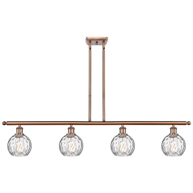 Image 1 Athens Water Glass 4 Light 46" Island Light - Copper - Clear Water Gl