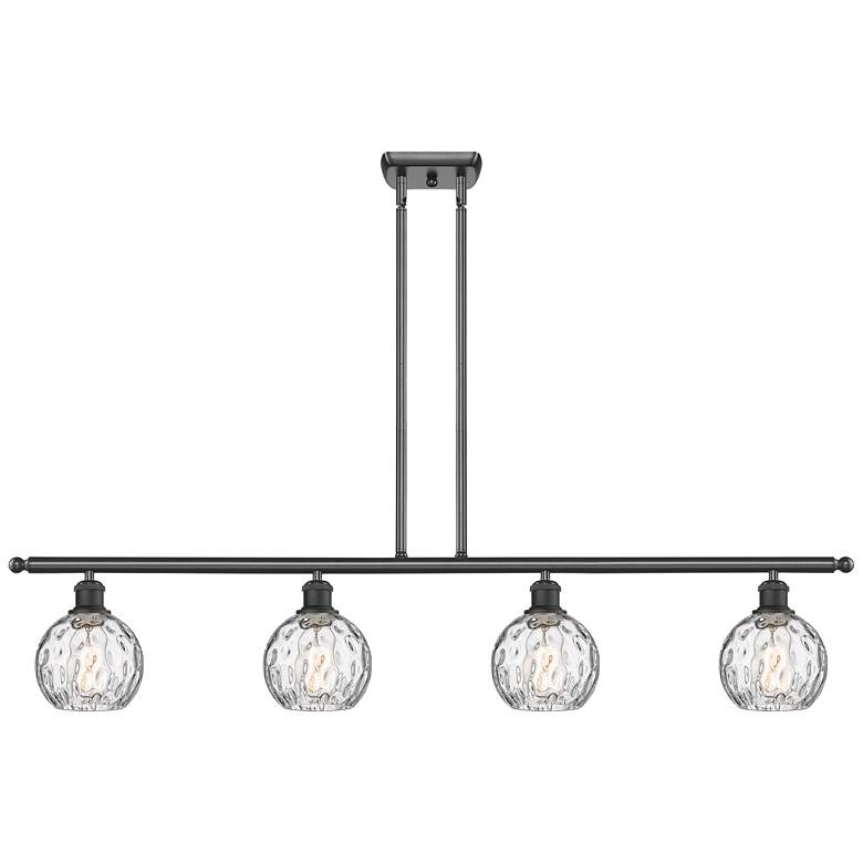Image 1 Athens Water Glass 4 Light 46" Island Light - Matte Black - Clear