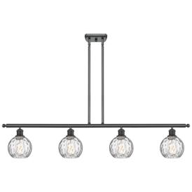 Athens Water Glass 4 Light 46" Island Light - Matte Black  - Clear Athens Water Glass 4 Light 46" Island Light - Matte Black  - Clear