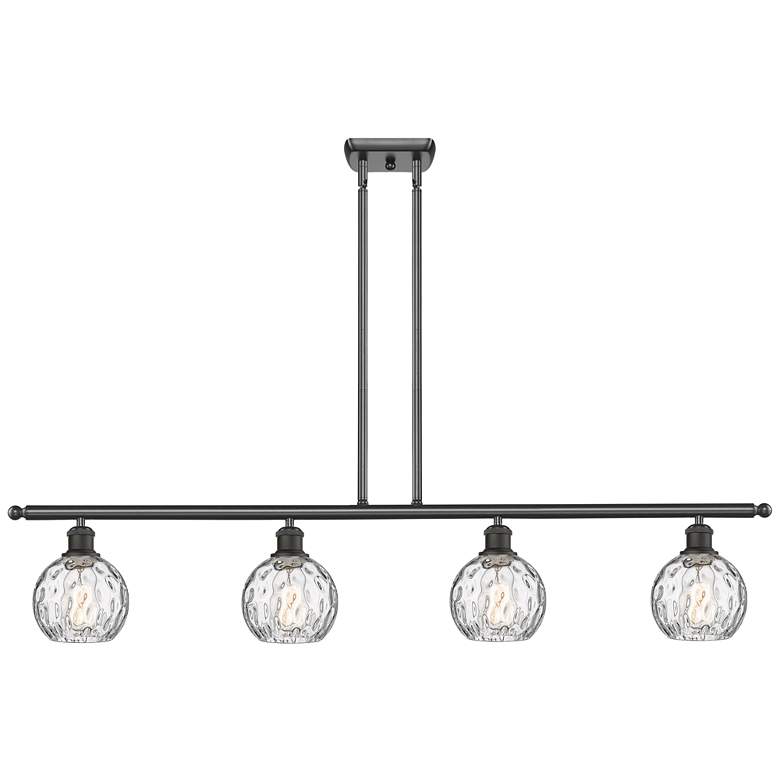 Image 1 Athens Water Glass 4 Light 46" Island Light - Oil Rubbed Bronze - Cle