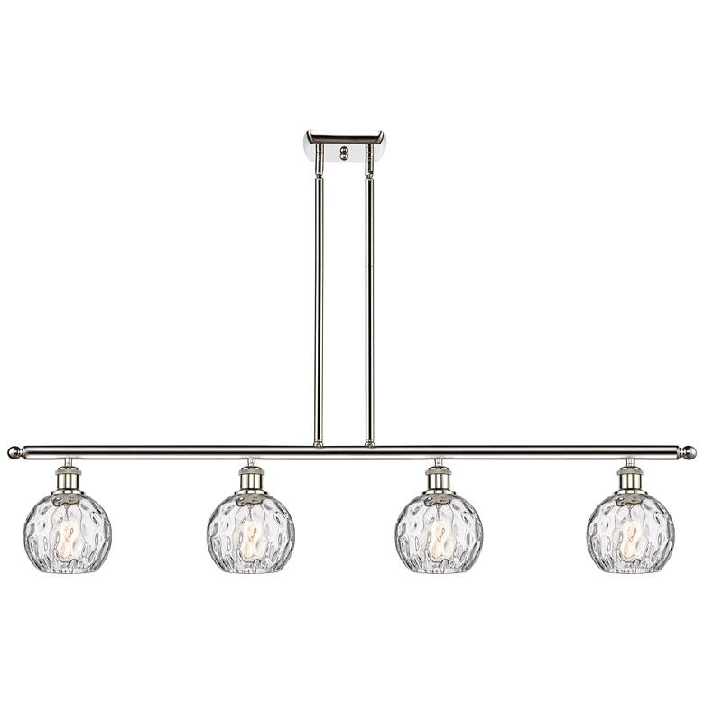 Image 1 Athens Water Glass 4 Light 46" Island Light - Polished Nickel - Clear