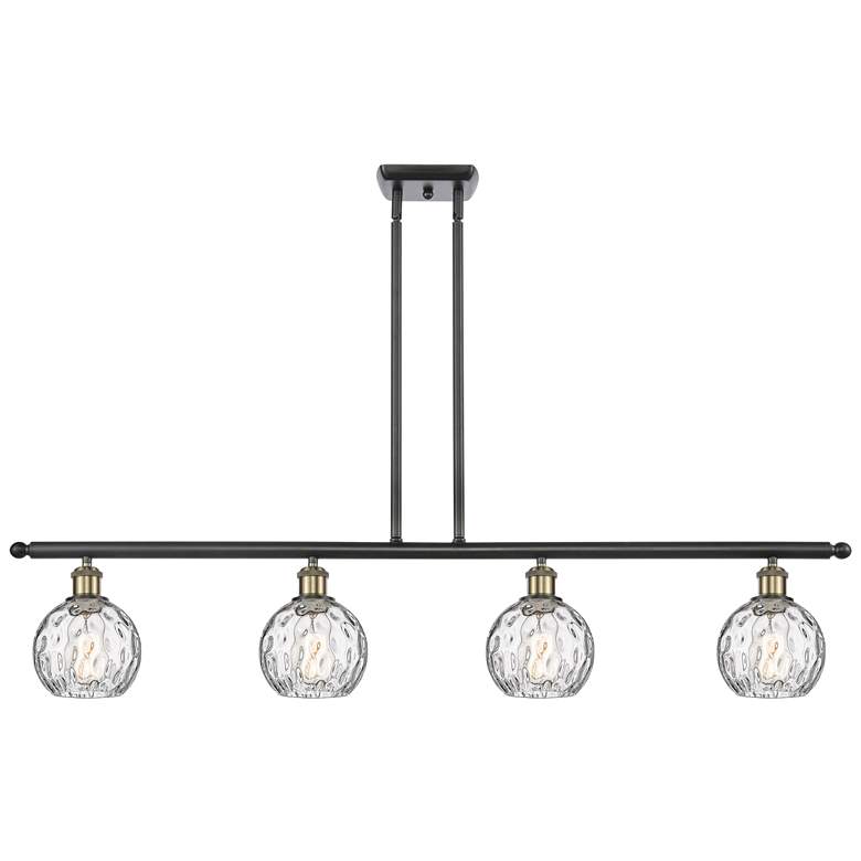 Image 1 Athens Water Glass 4 Light 46" LED Island Light - Black Brass - Clear