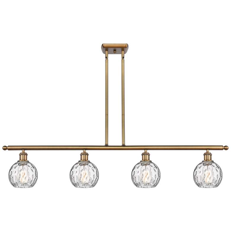 Image 1 Athens Water Glass 4 Light 46" LED Island Light - Brushed Brass - Cle