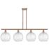 Athens Water Glass 48" Wide Antique Copper 4-Light Pendant