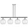 Athens Water Glass 48" Wide Polished Chrome 4-Light Pendant