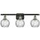 Athens Water Glass 6" 3 Light 26" Bath Light - Black Brass - Clea