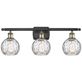 Athens Water Glass 6" 3 Light 26" Bath Light - Black Brass - Clea Athens Water Glass 6" 3 Light 26" Bath Light - Black Brass - Clea