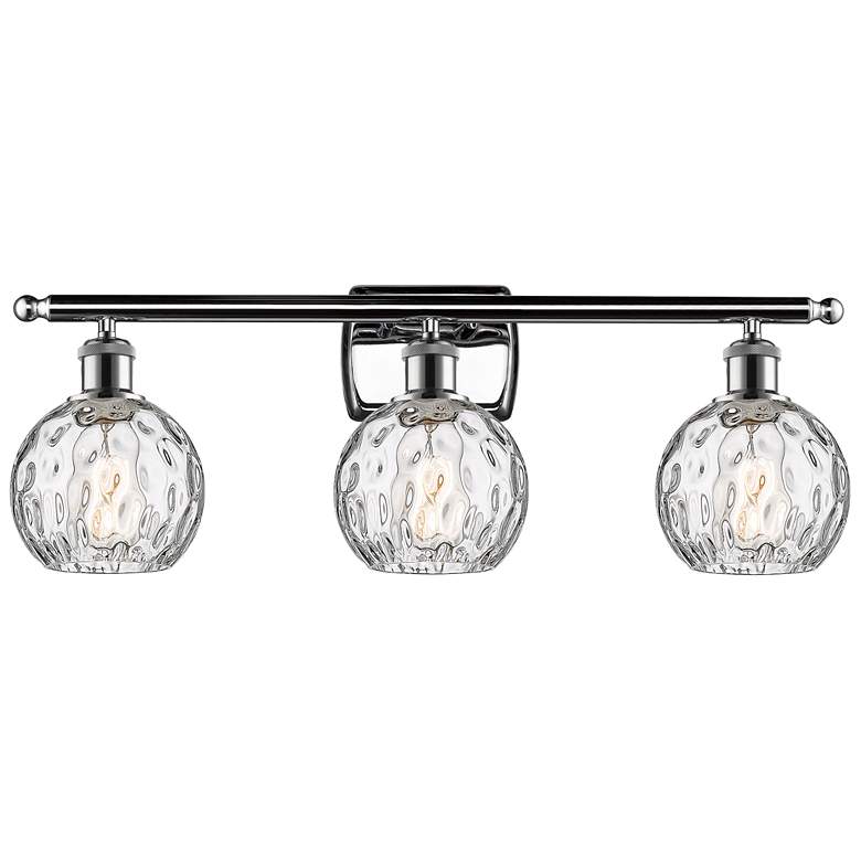 Image 1 Athens Water Glass 6" 3 Light 26" Bath Light - Polished Chrome -