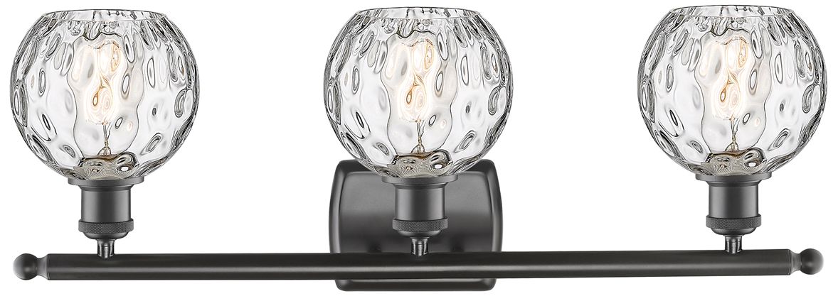 Image 2 Athens Water Glass 6" 3 Light 26" LED Bath Light - Bronze - Clear more views