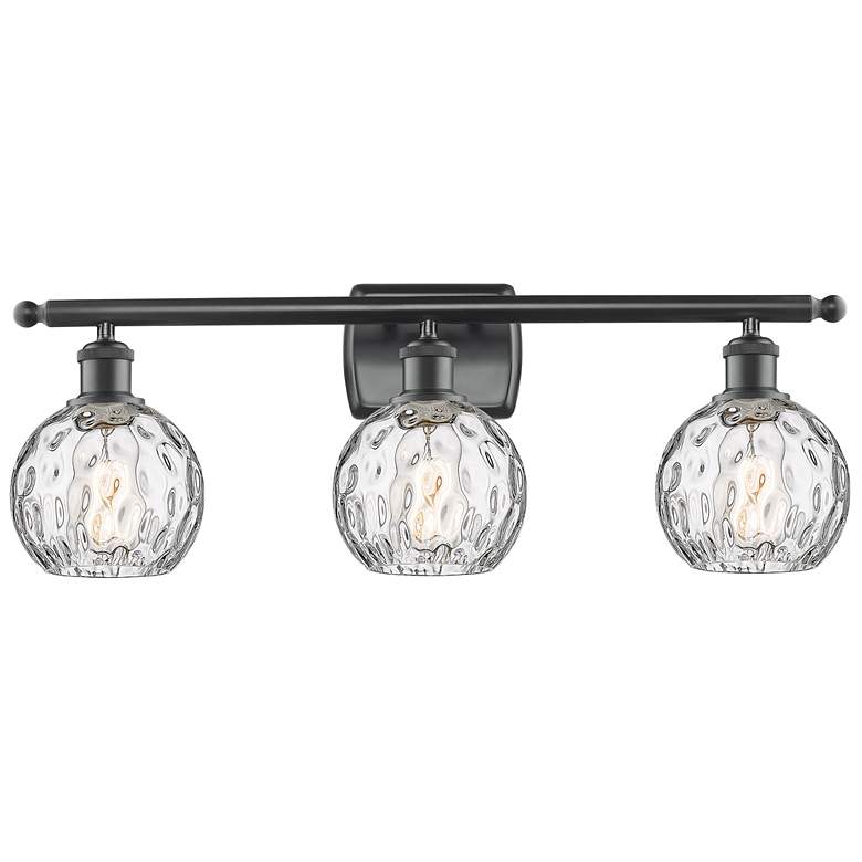 Image 1 Athens Water Glass 6" 3 Light 26" LED Bath Light - Matte Black -