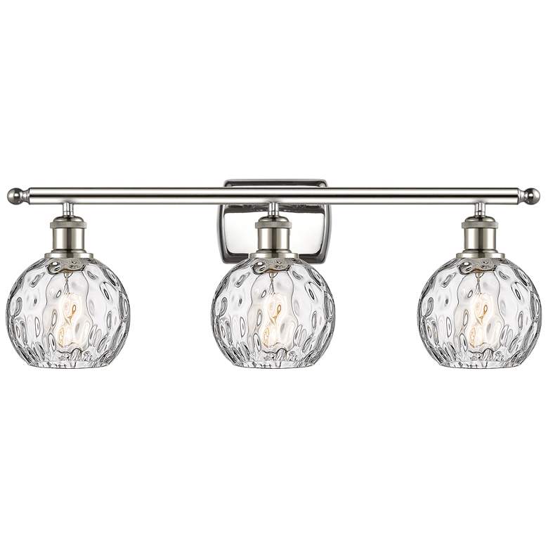 Image 1 Athens Water Glass 6" 3 Light 26" LED Bath Light - Polished Nicke
