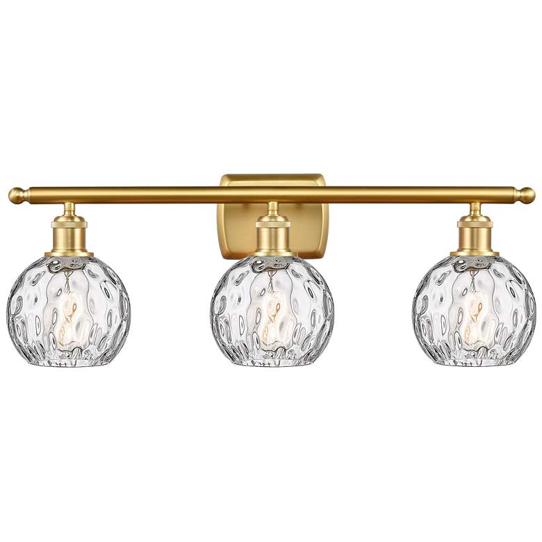Image 1 Athens Water Glass 6 inch 3 Light 26 inch LED Bath Light - Satin Gold - C