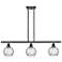 Athens Water Glass 6" 3 Light 36" Island Light - Matte Black - C