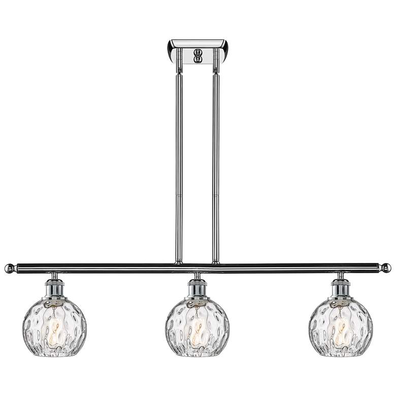Image 1 Athens Water Glass 6" 3 Light 36" Island Light - Polished Chrome