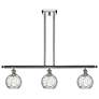 Athens Water Glass 6" 3 Light 36" Island Light - Polished Chrome