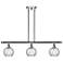 Athens Water Glass 6" 3 Light 36" Island Light - Polished Chrome