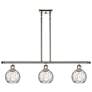 Athens Water Glass 6" 3 Light 36" Island Light - Polished Nickel