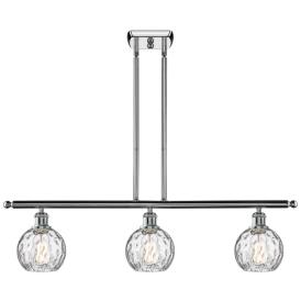 Athens Water Glass 6" 3 Light 36" LED Island Light - Chrome  - Cl Athens Water Glass 6" 3 Light 36" LED Island Light - Chrome  - Cl